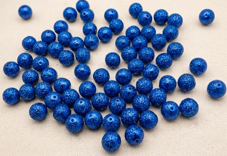 lot kralen blauw frosted patroon 8mm +- 73, Hobby en Vrije tijd, Kralen en Sieraden maken, Nieuw, Kraal, Ophalen of Verzenden