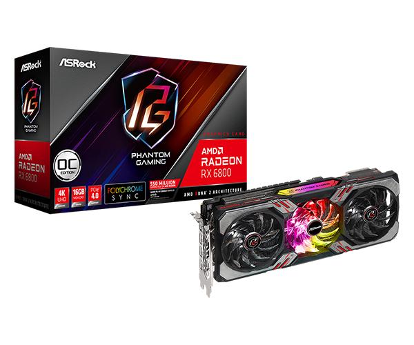 asrock RX 6800 16GB Phantom Gaming, Computers en Software, Videokaarten, AMD, GDDR6, PCI-Express 4, Ophalen of Verzenden