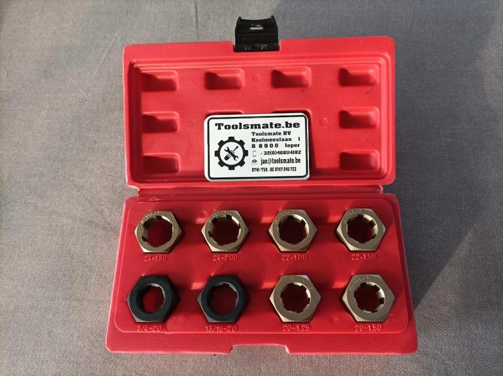 Set voor het ruimen van cardan as draad 8-delig M20 tot M24, Auto diversen, Autogereedschap, Nieuw, Verzenden