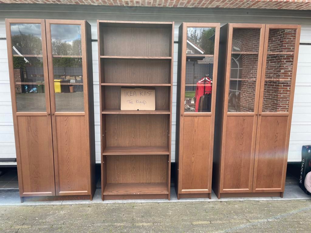Ikea BILLY boekenkasten Walnootkleur, Huis en Inrichting, Kasten | Boekenkasten, Zo goed als nieuw, 50 tot 100 cm, 200 cm of meer