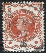 1 Postzegel Groot-Brittannië 1887 Koningin Victoria, Ophalen of Verzenden, Gestempeld