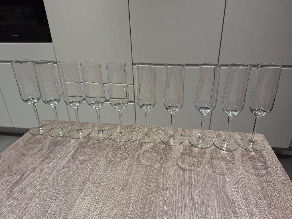 10 stijlvolle champagneglazen, Ophalen, Gebruikt, Overige typen
