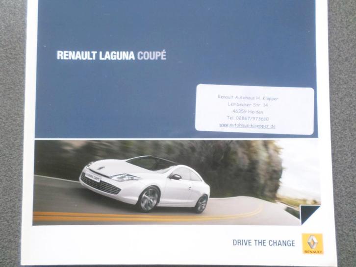 Renault Lagune Coupe 12-2011 DUITS Brochure, Boeken, Auto's | Folders en Tijdschriften, Renault, Ophalen of Verzenden
