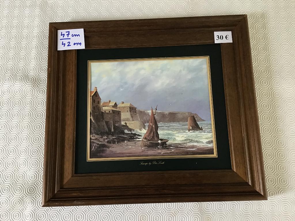 mooie prent in kader van 47 cm op 42 cm, Huis en Inrichting, Woonaccessoires | Schilderijen, Tekeningen en Foto's, Zo goed als nieuw