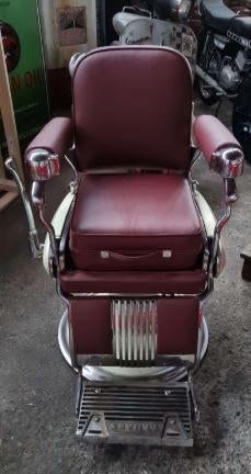 Kappersstoel Barber van J.J. MAES met los kinderzitje stoel, Antiek en Kunst, Ophalen