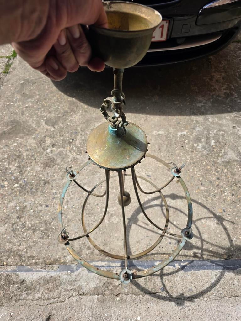 Antieke lamp, kroonluchter, Ophalen