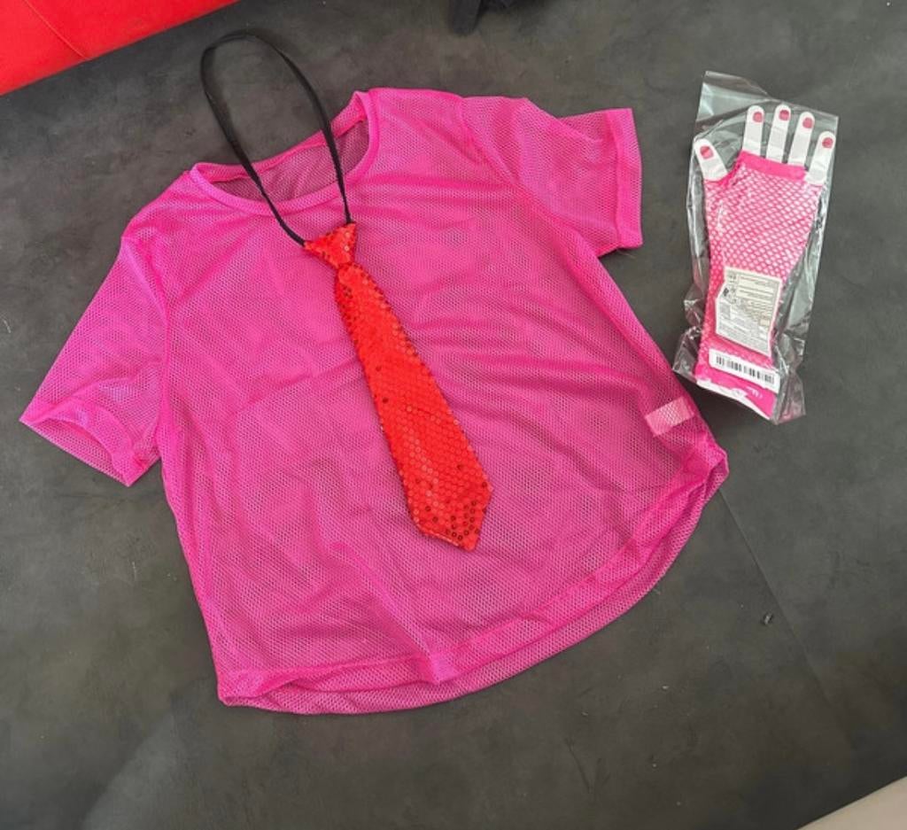 Fluo roze kostuum dames, Enlèvement, Comme neuf, Taille 42/44 (L), Vêtements