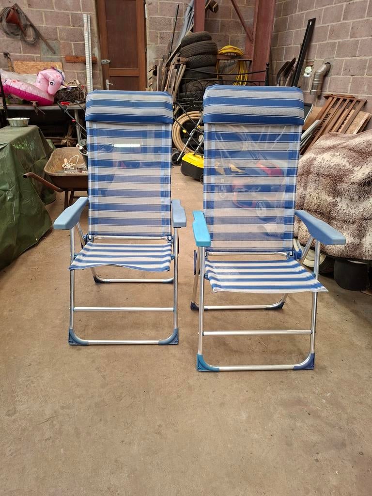 Lot de 2 chaises pliantes plage jardin...