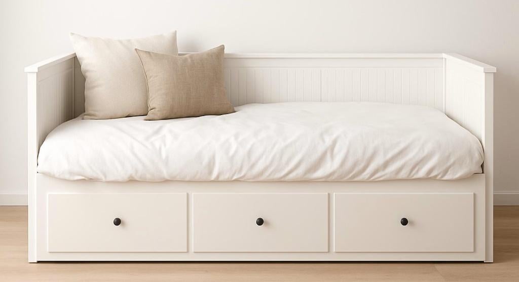 ikea hemnes bedbank, Ophalen, Gebruikt, Tweepersoons, Crème