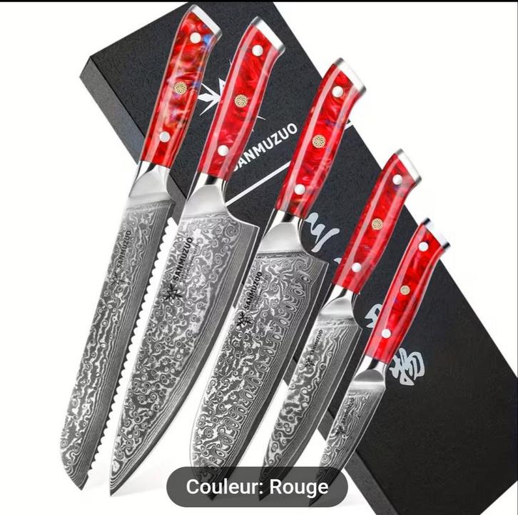Ensemble de couteau de cuisine professionnelle Damascus Chef, Maison & Meubles, Cuisine | Couverts, Envoi