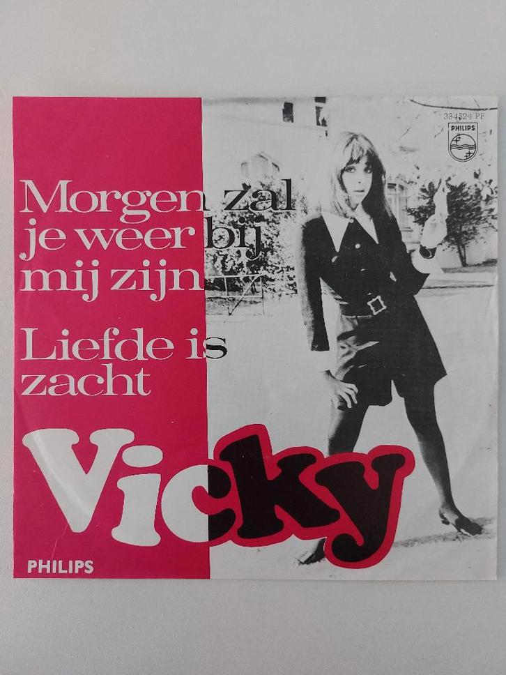 Vicky (Leandros) - Morgen Zal Je Weer Bij Mij Zijn (1967), CD & DVD, Vinyles Singles, Pressage original, Single, En néerlandais