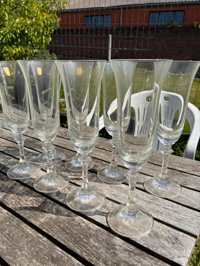 Lot de 8 flûtes vintage royal bavarian Crystal, Enlèvement, Neuf, Autres types