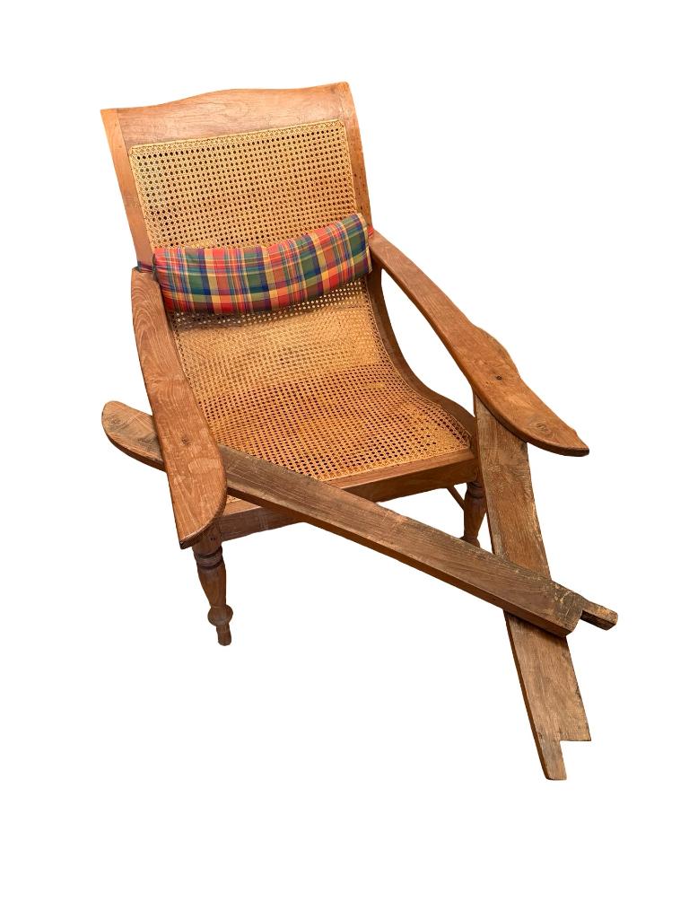 Fauteuil de planteur bois et cannage - Style colonial, Enlèvement