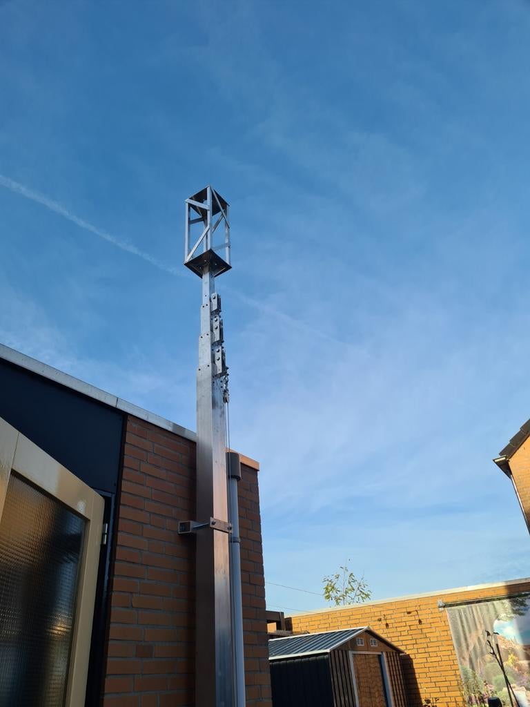 kokermasten aluminium, Ophalen, Mast