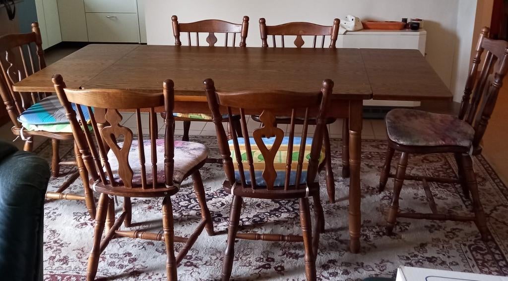 Belle table extensible en bois pour 6 personnes, Maison & Meubles, Enlèvement