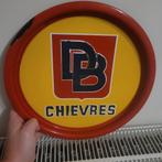 Oud geëmailleerd dienblad van DB chievres, Verzamelen, Biermerken, Ophalen of Verzenden