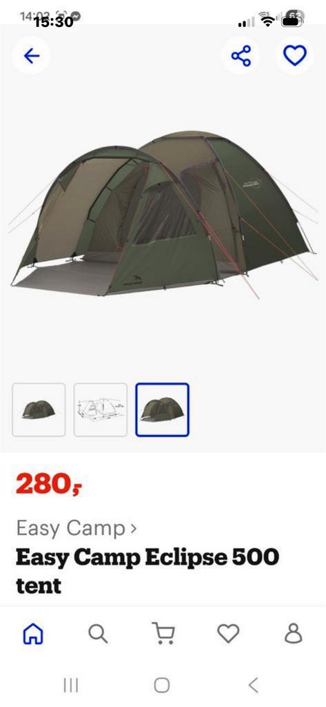 De easy camp eclipse 5 pers tent 1x gebruikt als nieuw 55€, Caravanes & Camping, Tentes, Enlèvement ou Envoi, Comme neuf
