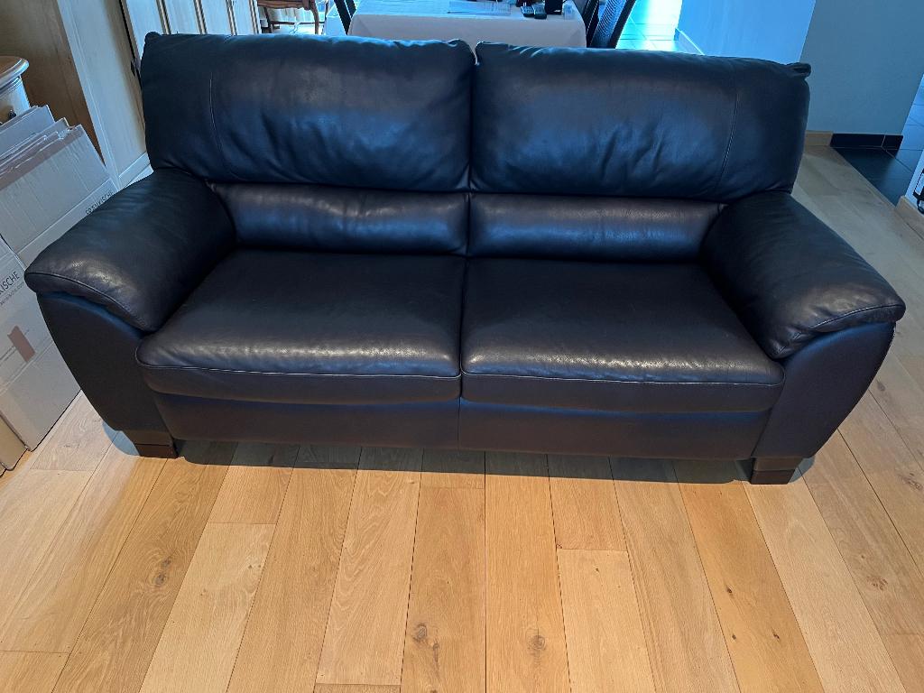 Lederen Zetel te koop, Ophalen, Zo goed als nieuw, Rechte bank, 200 tot 250 cm