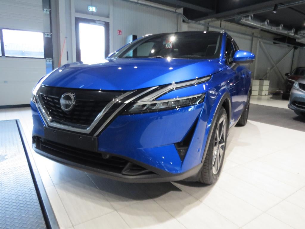 NISSAN QASHQAI TEKNA E-POWER NR.380, Blauw, Leder en Stof, 5 deurs, Hybride Elektrisch/Benzine