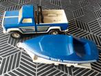 Vintage Tonka pickup met speedboot op trailer, 1970, Enlèvement ou Envoi, Comme neuf