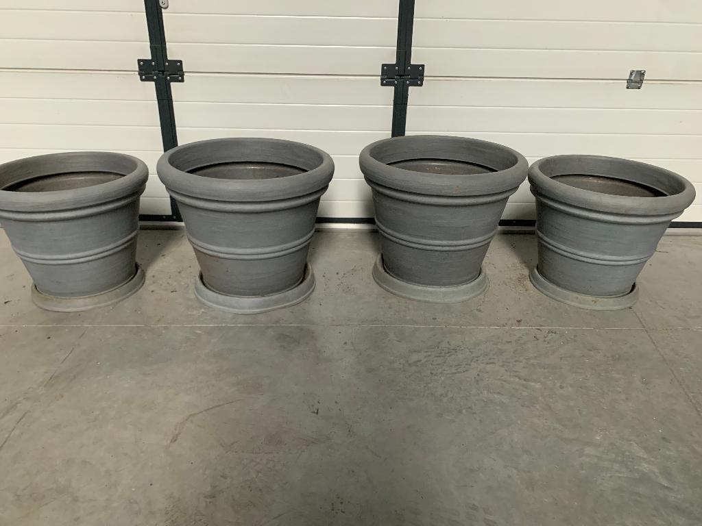 4  bloempotten, Ophalen, Kunststof, Gebruikt, 40 cm of meer