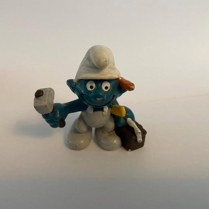 4 Smurfen: Knutselsmurf, Tandenpoets, Fakkeldrager, GB smurf, Verzamelen, Smurfen, Gebruikt, Poppetje, Figuurtje of Knuffel, Knutselsmurf
