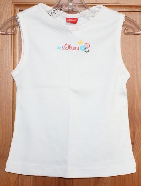 Wit topje van s.Oliver - maat 92 - 98, Kinderen en Baby's, Kinderkleding | Maat 92, Zo goed als nieuw, Meisje, Shirt of Longsleeve