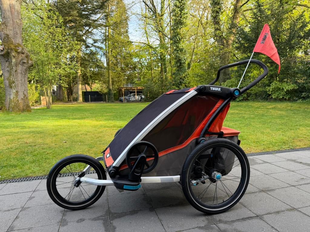 Thule Chariot Cross 2 fietskar + accessoires, Enlèvement, Comme neuf, Remorque pour enfant, Suspension