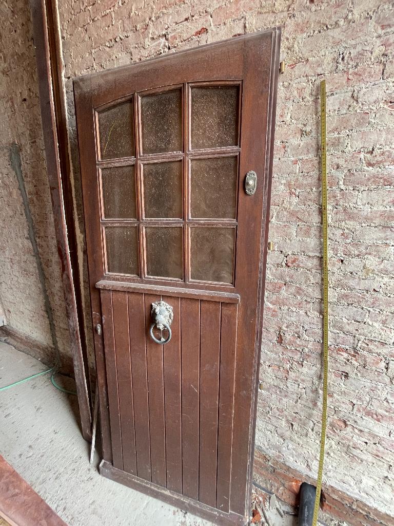 Houten deur, Gebruikt, 215 cm of meer, Buitendeur, Hout