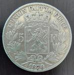 Belgium 1870 - 5 Fr. Zilver - Leopold II - Morin 157 - Pr, Postzegels en Munten, Verzenden, Zilver, Losse munt, Zilver