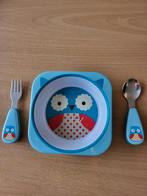 Assiette Skiphop avec cuillère et fourchette, thème hibou, Enfants & Bébés, Enlèvement, Utilisé