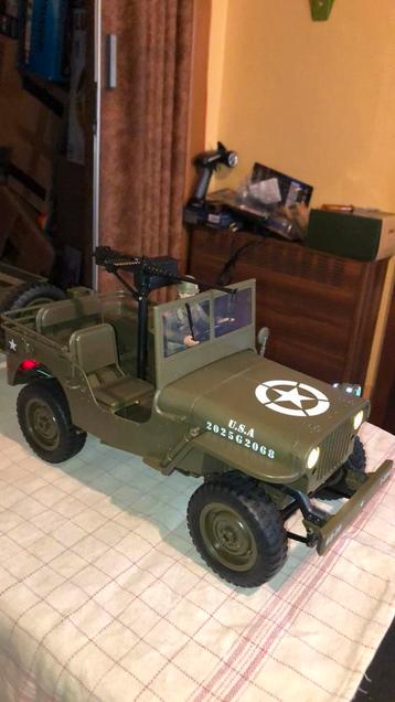 RC MILITARY SCALER JEEP FULL RTR MET ALLES ER BIJ beschikbaar voor biedingen