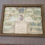 Prent met de militaire loopbaan van SM Bellen uit Brustem, Gebruikt, Ophalen of Verzenden, Voor 1940, Prent