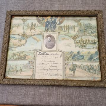 Prent met de militaire loopbaan van SM Bellen uit Brustem beschikbaar voor biedingen