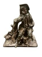 Bronze "Jeune Homme au Repos avec Son Chien" du 19ème siècle, Bronze, Enlèvement ou Envoi
