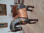 houten marsari paard met koper bewerkt, jaren 50 a 60, Antiek en Kunst, Ophalen