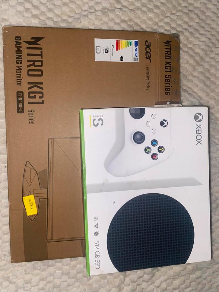 Xbox series S +  Acer monitor, Games en Spelcomputers, Spelcomputers | Xbox Series X en S, Zo goed als nieuw, Xbox Series S, Ophalen