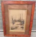 Gravure rivière signe Hector Louis goffint, Antiek en Kunst, Ophalen of Verzenden