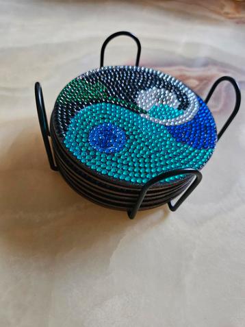 Diamond Coaster met schilderij in Yin-Yang beschikbaar voor biedingen