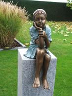 Bronzen meisje ook jongen in stock, ruime keuze brons beeld!, Ophalen of Verzenden, Nieuw, Overige materialen, Mensenbeeld