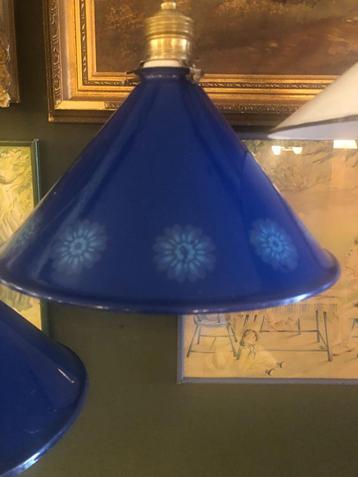 Prachtig Blauw Motief Frans Brocante Hang Lampje beschikbaar voor biedingen