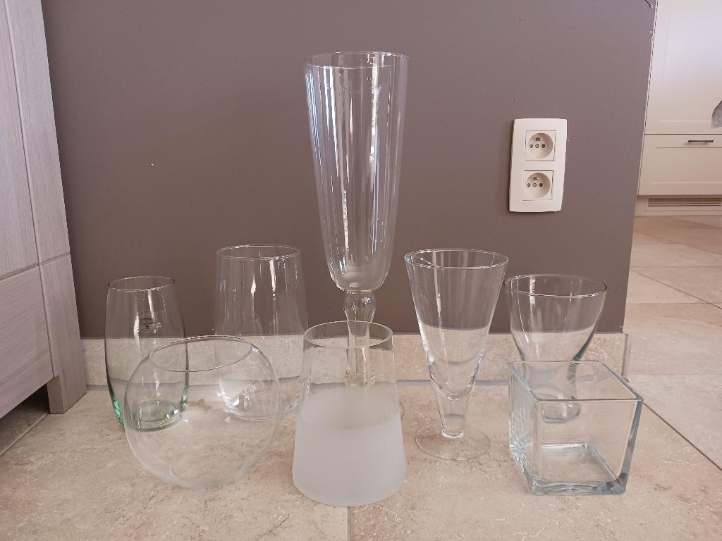 Glazen vazen, Huis en Inrichting, Woonaccessoires | Vazen, Zo goed als nieuw, Minder dan 50 cm, Glas, Ophalen
