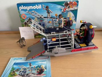 Playmobil Explorers 9433 Luchtkussenboot met dinokooi