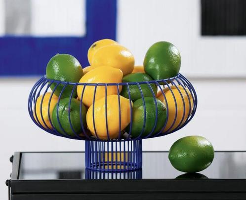 Design Fruitmand in Kobaltblauw – Metaaldraad, Huis en Inrichting, Keuken | Keukenbenodigdheden, Nieuw, Ophalen of Verzenden