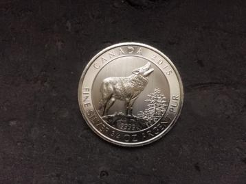 2015 Canada - Grey wolf - 3/4 oz silver beschikbaar voor biedingen