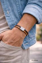 Echt lederen armbanden + los leer om zelf armbanden te maken, Bijoux, Sacs & Beauté, Bracelets, Enlèvement ou Envoi, Neuf, Autres couleurs