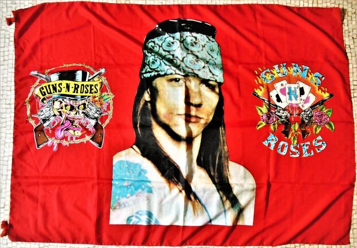 Guns 'N Roses - Drapeau avec le portrait d'Axl Rose - 1980's, CD & DVD, Vinyles | Hardrock & Metal, Comme neuf, Enlèvement ou Envoi