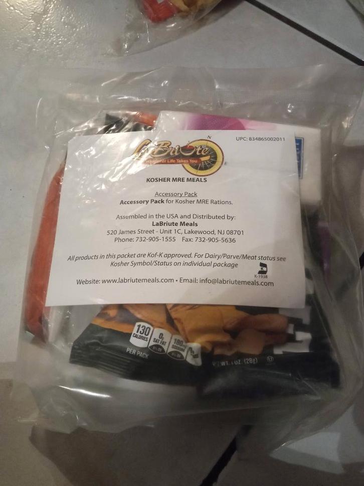 US MRE EPA Ration Kosher Snack Packs, Collections, Objets militaires | Général, Armée de terre, Envoi