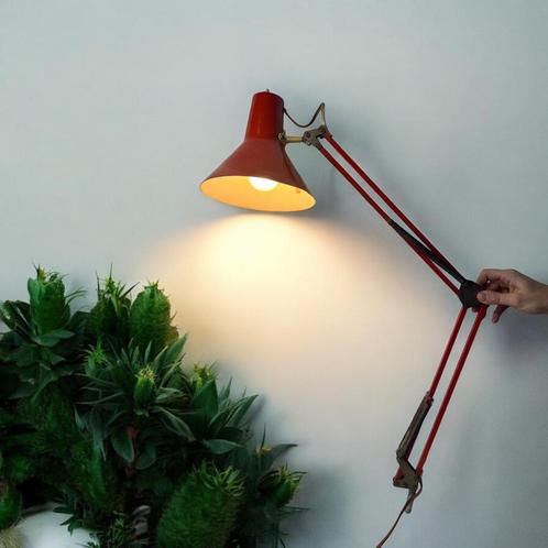 vintage oranje bureaulamp / tafellamp, Antiek en Kunst, Antiek | Verlichting, Ophalen of Verzenden