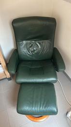 Relax zetel met voetbank, Huis en Inrichting, Fauteuils, Ophalen, Gebruikt, Leer